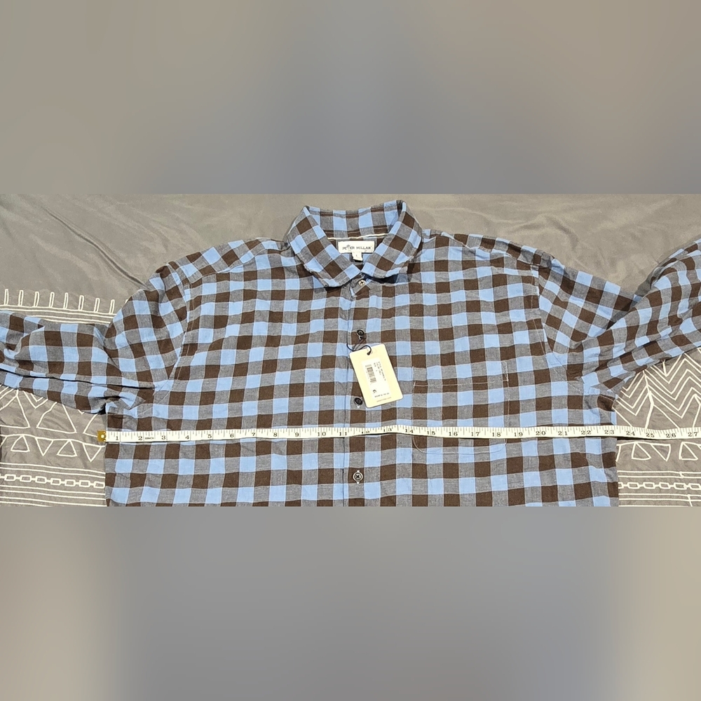 Peter Millar Plaid Crown Men's Delta Cotton Sport Shirt Size Large - Picture 6 of 7
